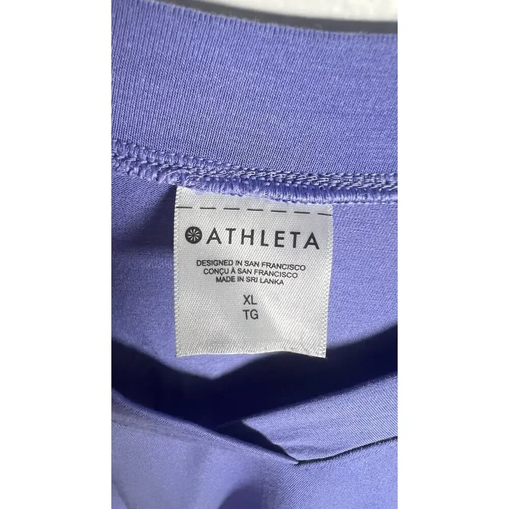 Athleta Essence Away From Body Purple Womens XL Workout Gym Yoga Stretch Tee EUC - Picture 4 of 7